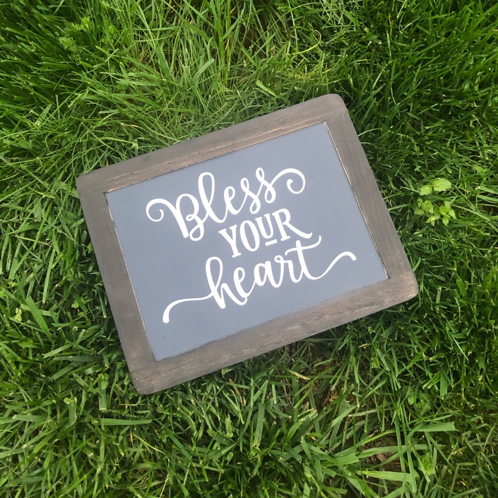 🍎Two Sided Chalkboard Sign with “bless your heart”